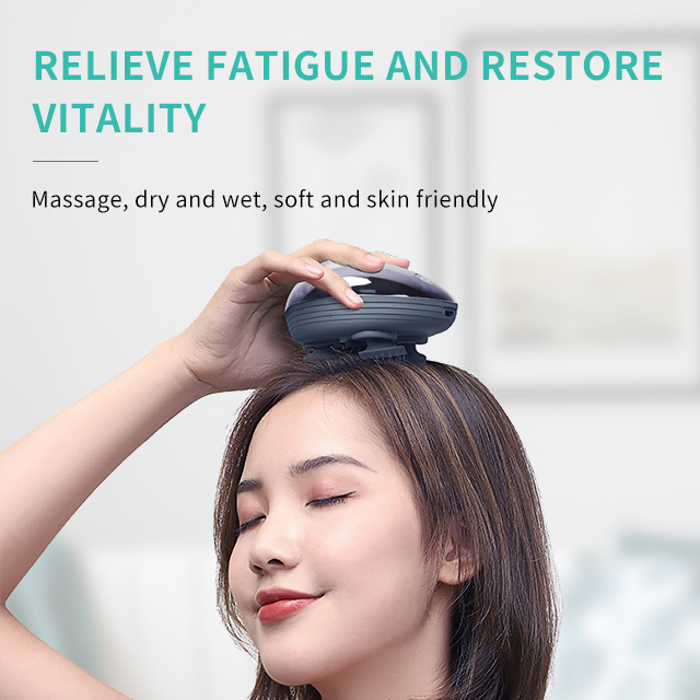  MEEEGOU Mini massageador de cabeça portátil, cabeça de polvo massageador sem fio à prova d'água IPX7, para alívio do estresse no couro cabeludo 